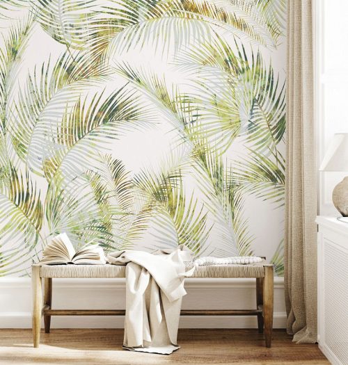 papier peint palmier feuillage tropicale tendance papiers peints auto adhésif oliprint décor