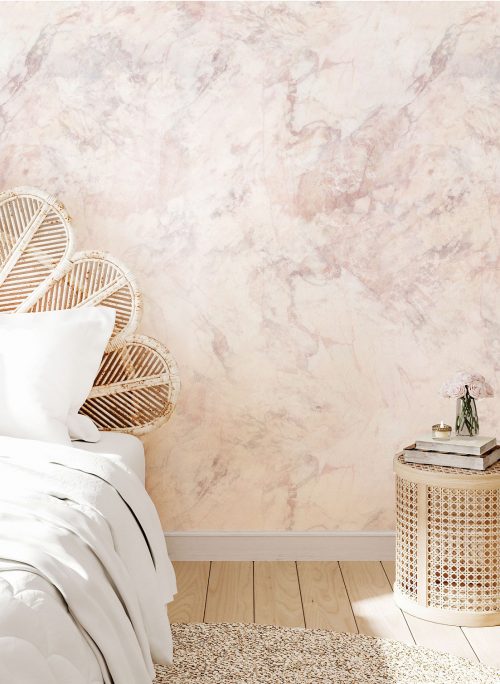 papier peint adhesif marbre rose beige abstraction sur mesure personnalisable tendance tapisserie murale chambre décoration oliprint