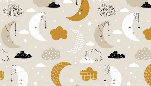 papiers peints beige lune nuage nuit chambre enfant murale retro graphic removable berceuse pre pasted auto adhesif